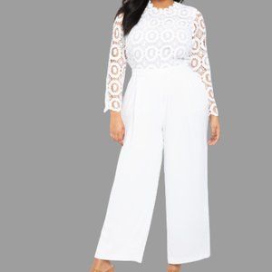 Eloquii Lace Wide Leg Jumpsuit